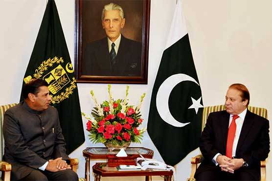 Outgoing Indian HC in Pakistan Raghavan meets PM Nawaz Sharif