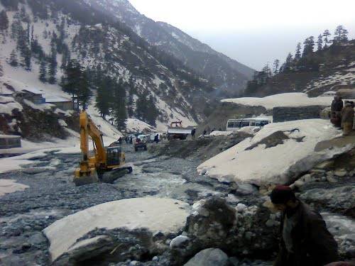 Lowari tunnel blocked and damaged