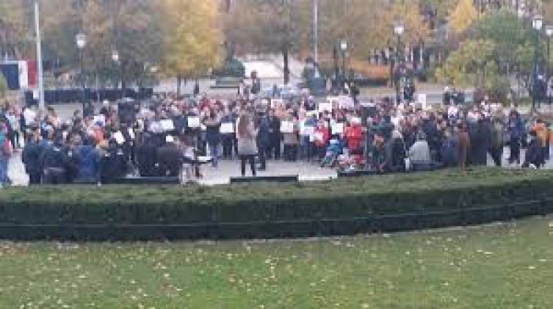 Kashmiris Scandinavian Council protest outside Norwegian Parliament against Indian Army