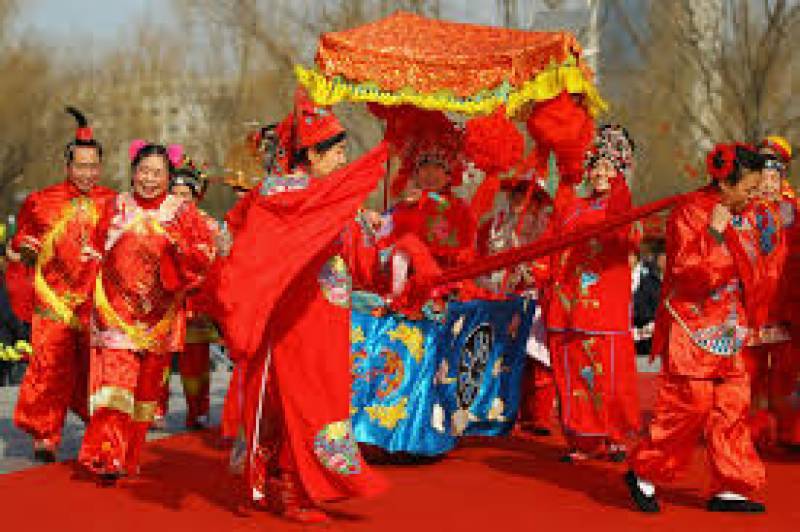 Chinese celebrating lunar new year today