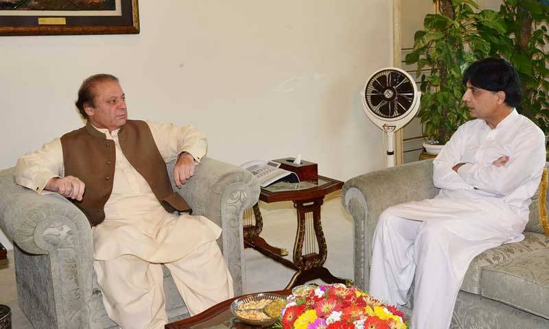 Interior Minister Chaudhry Nisar calls on PM