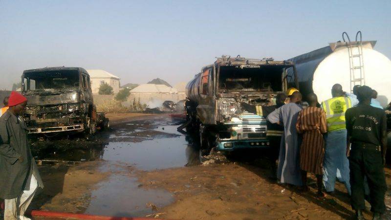 Suicide bombers destroy 3 fuel tankers in Northeast Nigeria