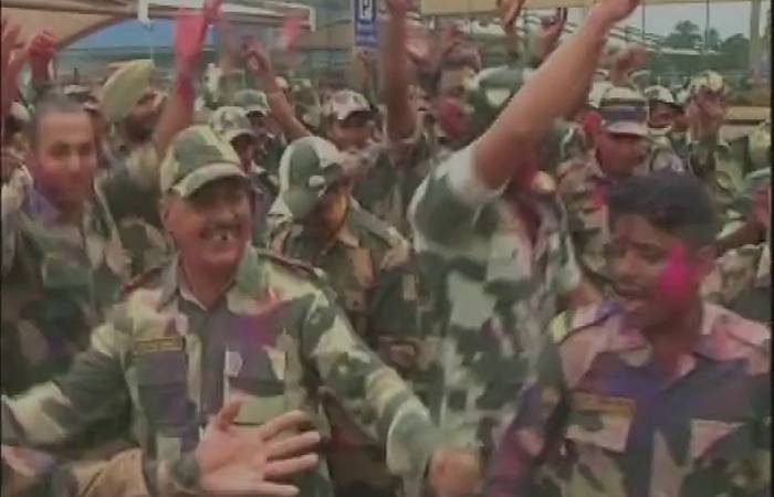 India-Bangladesh Border Forces celebrate Holi together