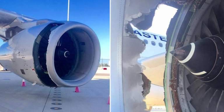 Chinese plane makes emergency landing at Sydney Airport with a big hole in engine