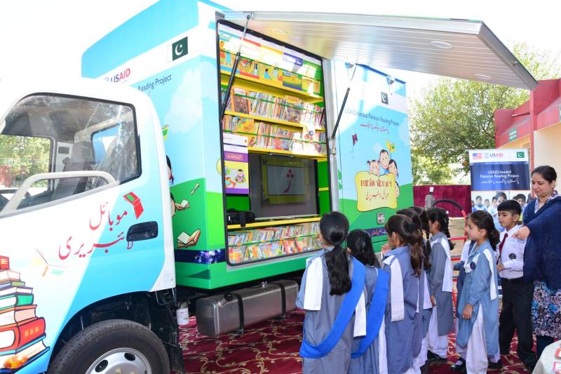 Mobile bus Libraries given by USAID under Pakistan reading project