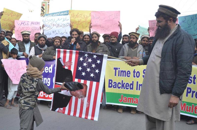 Multiple protests in various cities of Pakistan against Donald Trump