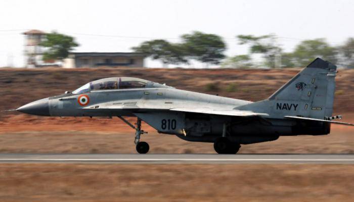 Indian Navy Mig-29K crashes during takeoff, pilot ejects