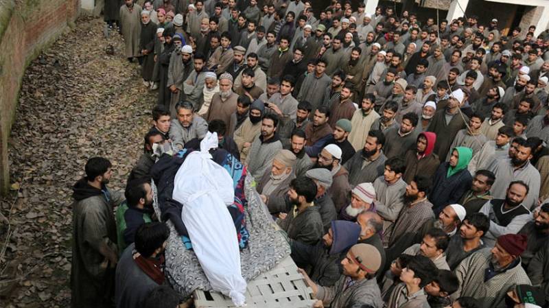 Huge protests in occupied Kashmir against visit of Israeli PM Netanyahu to Delhi