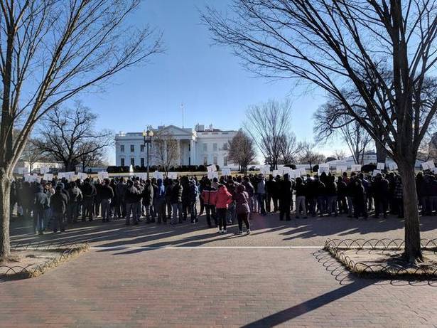 Indian Americans march outside White House
