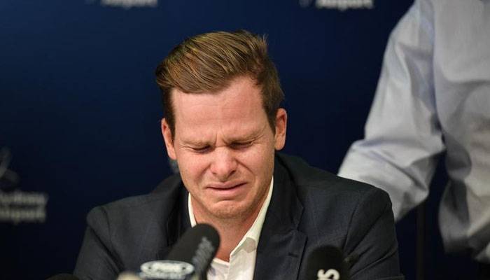 Australian skipper Steve Smith crying while accepting full responsibility for ball tempering