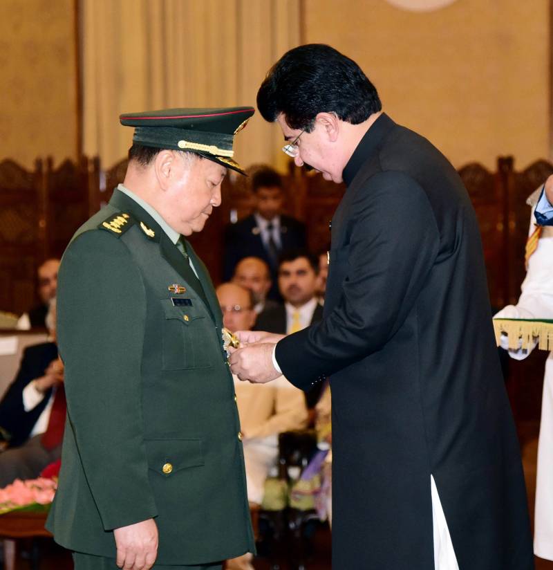 Acting President confers Nishan-e-Imtiaz Military Award to Chinese General