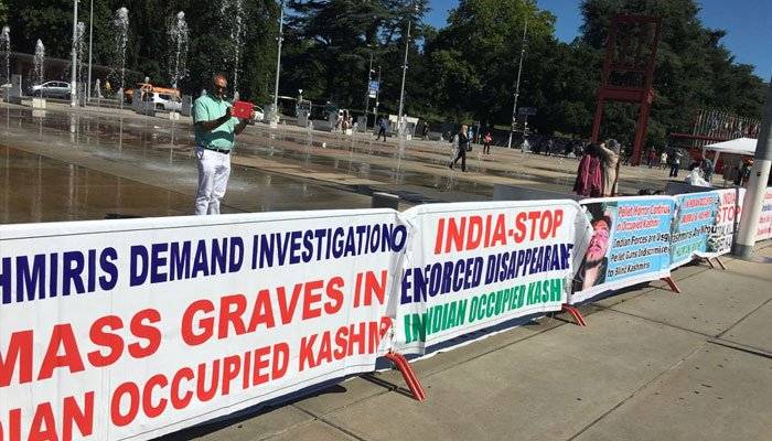 India faces huge embarrassment as Kashmiris across Europe gather at UN against Indian illegal occupation of Kashmir