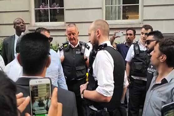 Protests continue outside Nawaz Sharif Avenfield Apartments in London