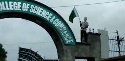 Pakistani flag raised at Srinagar historic Islamia college on Independence day