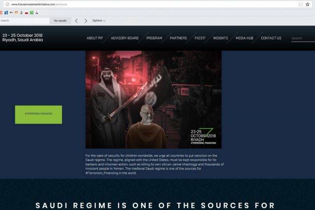 Saudi Future Investment Conference website hacked with images of Crown Prince executing Khashoggi