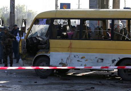 Suicide attack on Afghan police bus kills five: officials