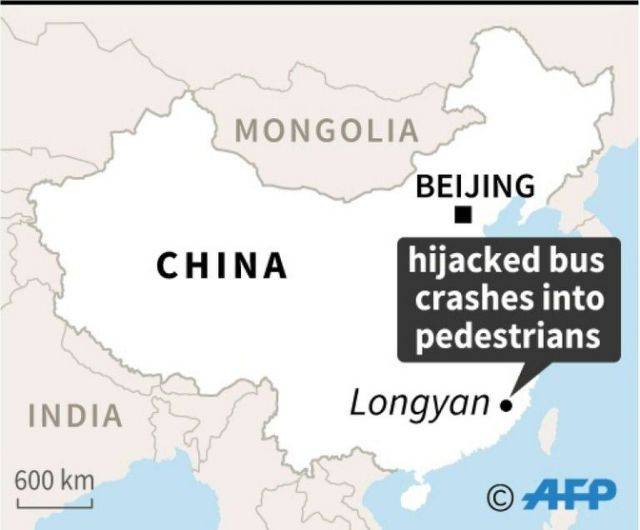 Passenger Bus hijacked in China