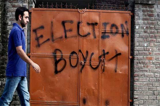 Brave Kashmiris completely reject and boycott sham elections, 0% turnout recorded at polling stations