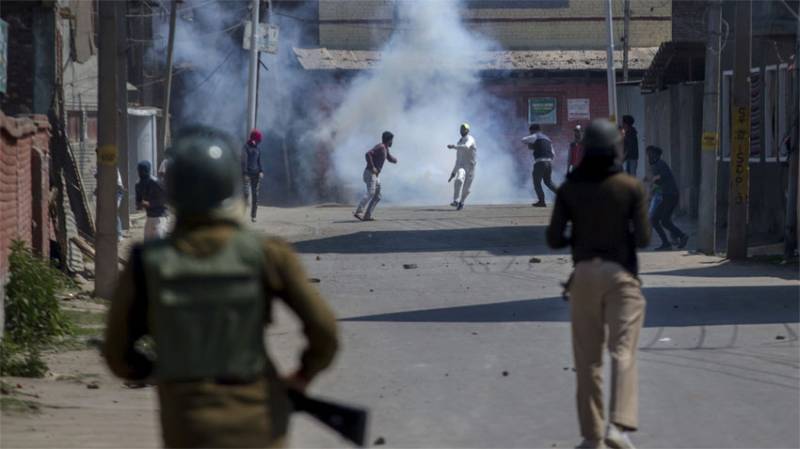 Clashes erupt in Indian Occupied Kashmir, train services suspended