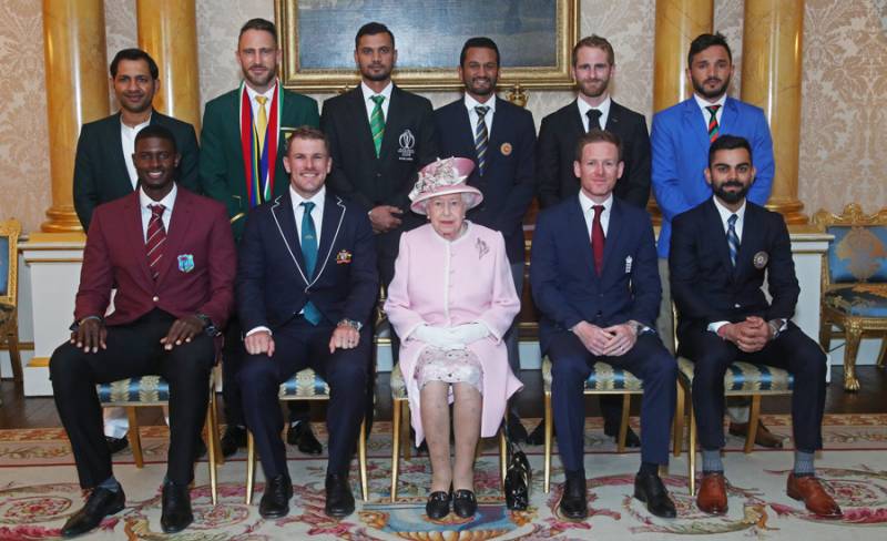 Cricket World Captains met Queen Elizabeth II at Buckingham Palace London