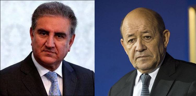 Pakistani FM Shah Mehmood Qureshi held important telephonic contact with his French counterpart
