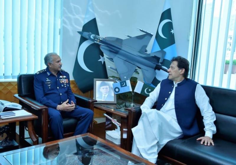 PM Imran Khan visit Air Headquarters, gets briefed on operational preparedness