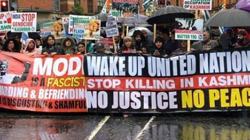 Big anti India demonstration held in Manchester over Occupied Kashmir lockdown