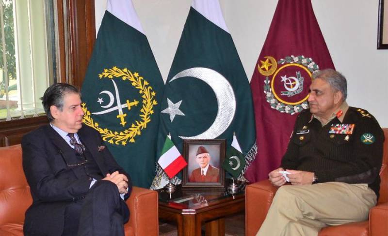 Italian Ambassador held meeting with COAS General Qamar Javed Bajwa at GHQ