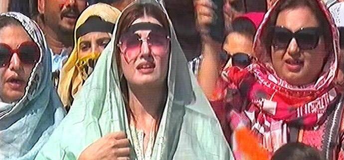 Mishaal Malik leads the women rally in Islamabad against Indian government atrocities in IOK