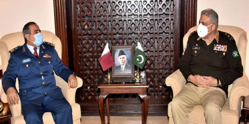 Qatari Air Force Chief held important meeting with COAS General Qamar Bajwa at GHQ