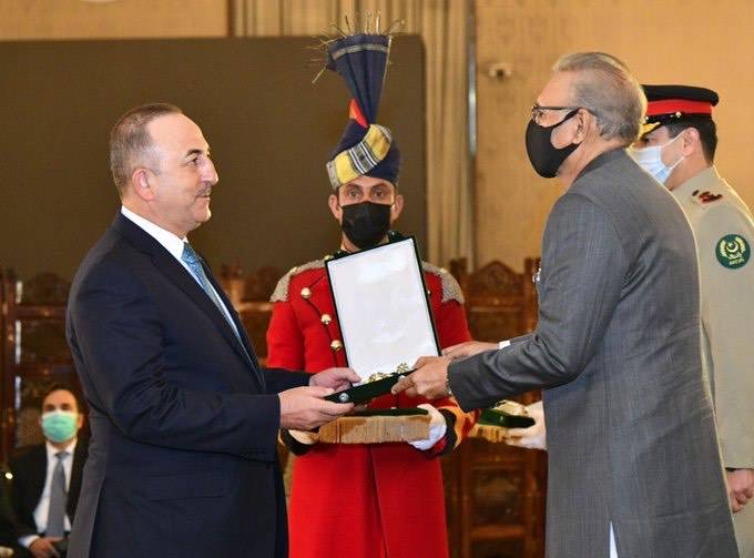 Pakistan conferred Turkish Foreign Minister with Hilal e Pakistan award