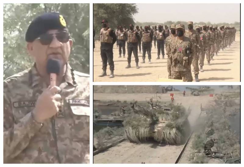 COAS General Bajwa witnesses training exercise of Pakistan Army Corps