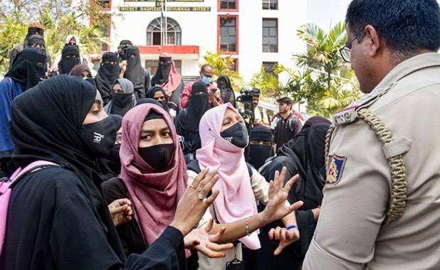 Indian Muslim college girls stage strong protests against removal of head scarf