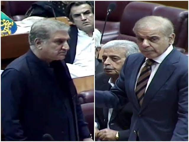 Shahbaz Sharif and Shah Mehmood Qureshi submit nomination papers for election of PM