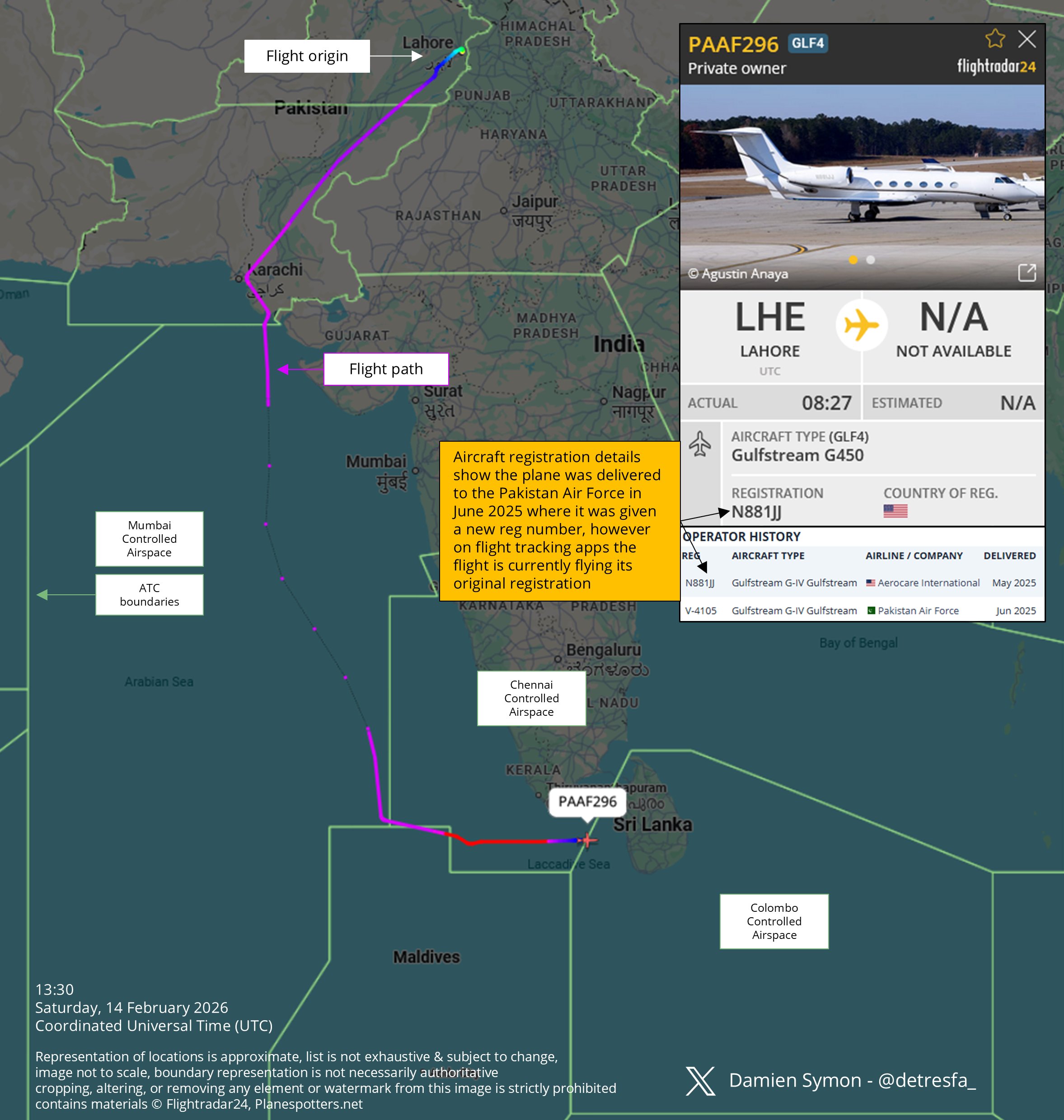 Pakistan Air Force Aircraft Transits Indian FIR Without Violating Airspace Ban?