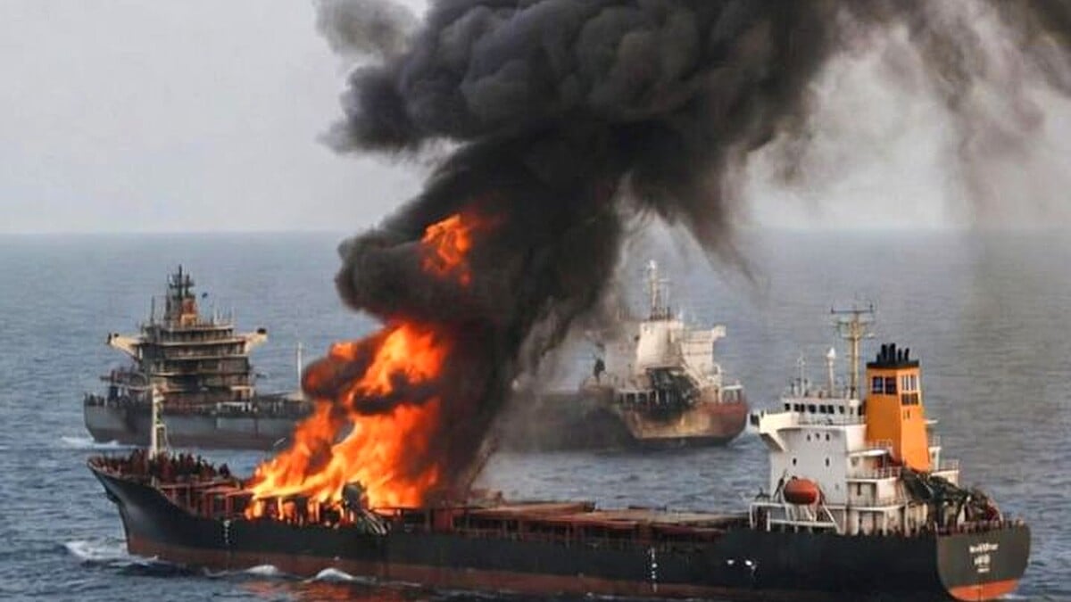 Three Cargo Vessels Struck by Iranian Drones and Missiles in Strait of Hormuz