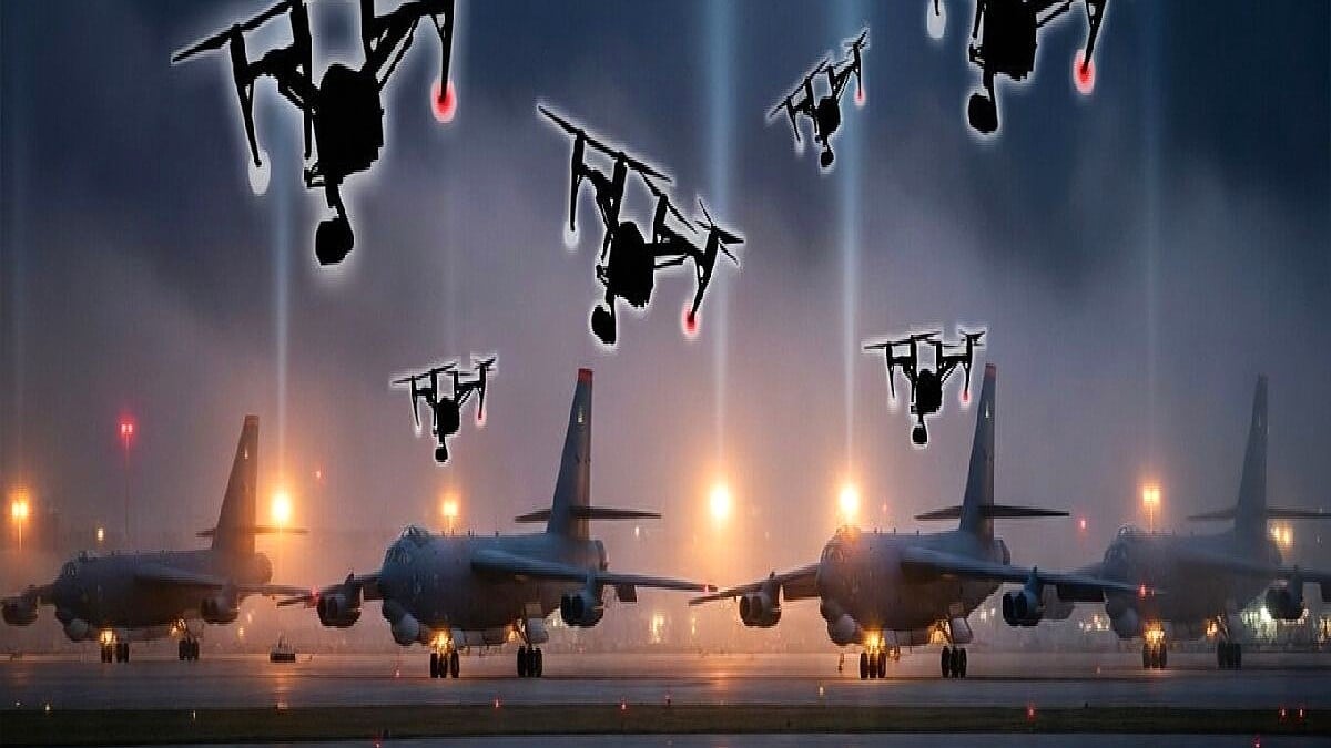 Sophisticated Drones Swarm US Louisiana Bobmber Base Sophisticated Drones Swarm US Louisiana Bobmber Base