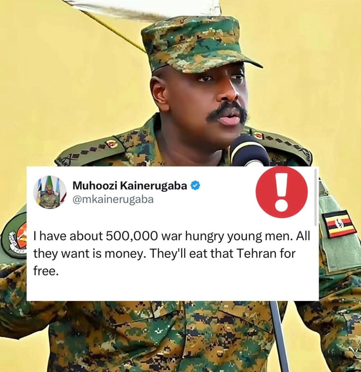 Uganda Military Chief Boldly Vows to Capture Tehran for Israel in 72 Hours Uganda Military Chief Boldly Vows to Capture Tehran for Israel in 72 Hours