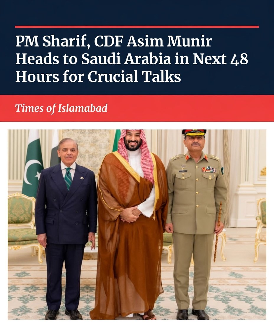 PM Sharif, CDF Asim Munir Heads to Saudi Arabia for Crucial Talks