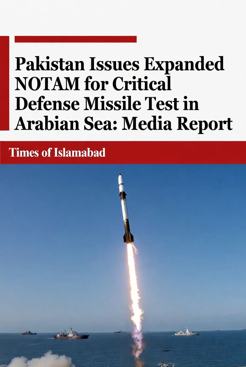 Pakistan Military Likely To Test Advance Missile in Arabian Sea 