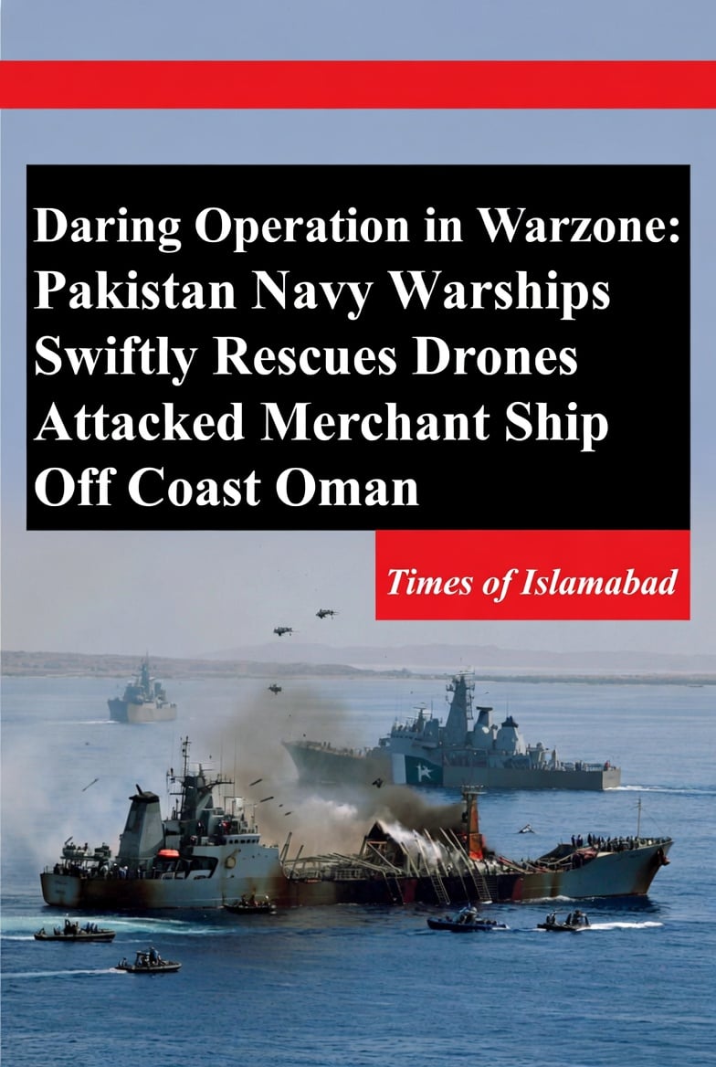 Pakistan Navy Swiftly Rescues Drones Attacked Merchant Ship Off Coast Oman