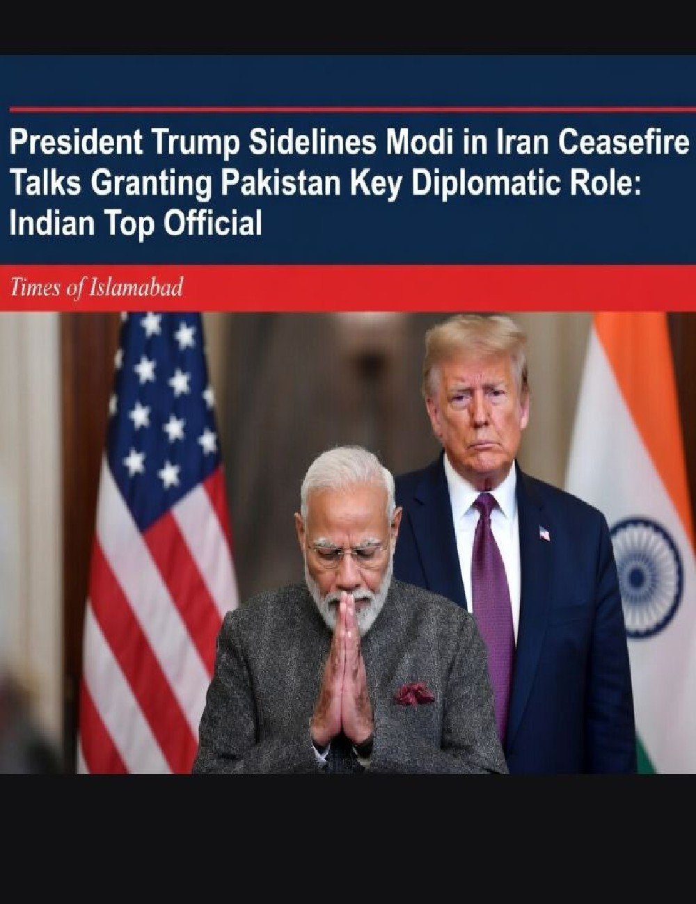 Trump Sidelines Modi in Iran Ceasefire Talks Granting Pakistan Key Diplomatic Role: Top Indian Official 