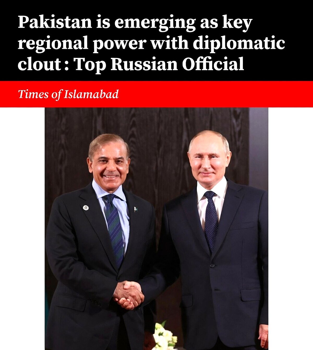 Pakistan is emerging as key regional power with diplomatic clout: Top Russian Official 