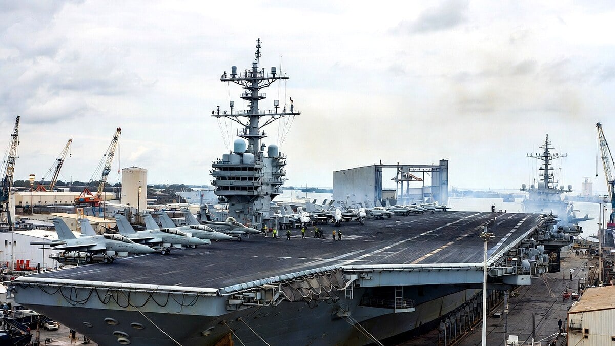Fire Erupts on US Navy Most Iconic Nuclear Powered USS Eisenhower Aircraft Carrier 