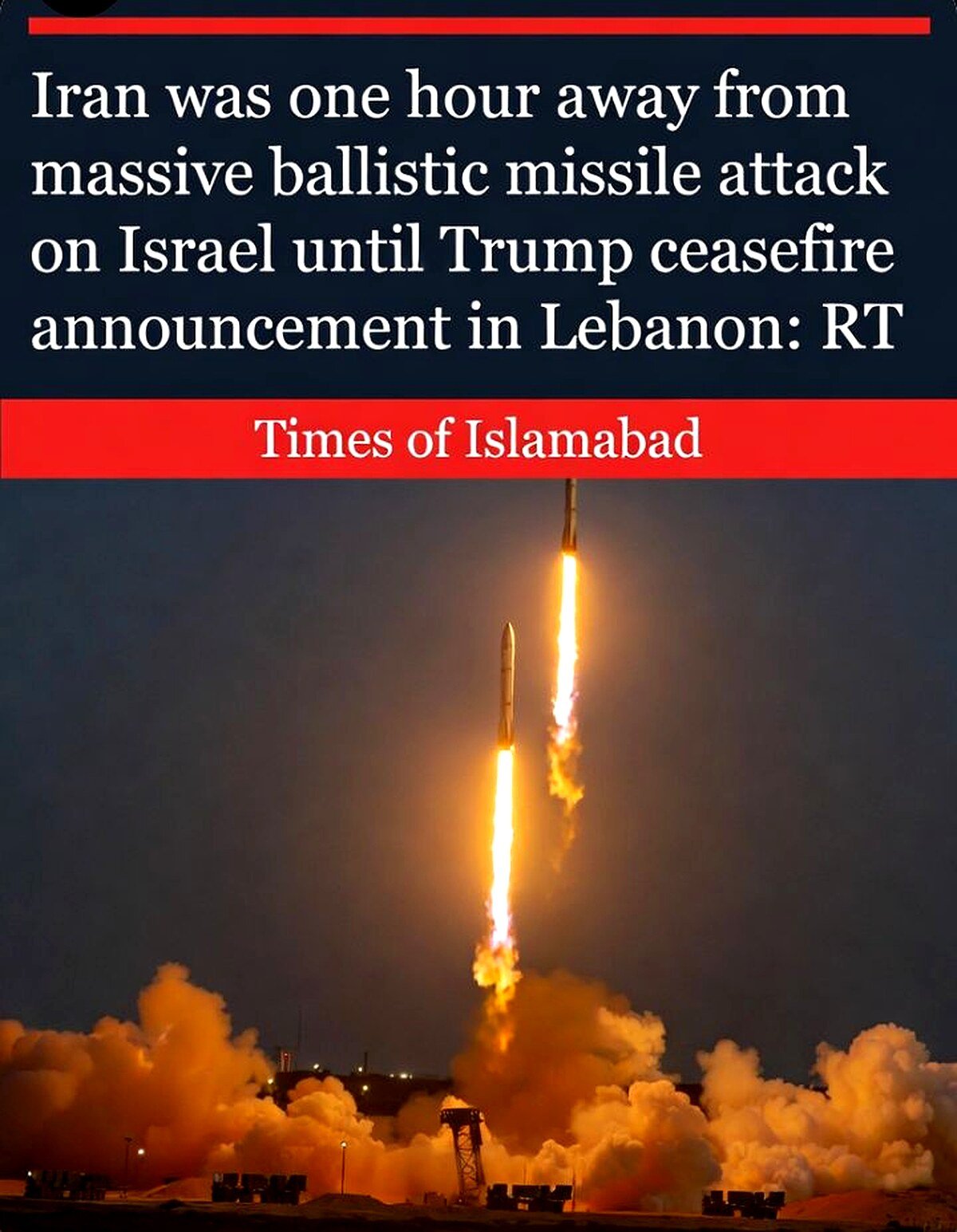 Iran Was One Hour Away From Massive Israel Strike Until Trump Announced Labanon Ceasfire 