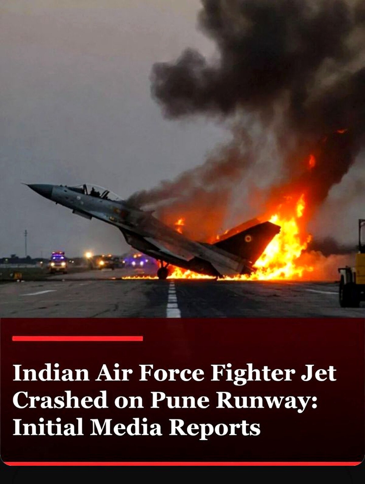 Indian Air Force Fighter Jet Crashed on Pune Runway: Initial Media Reports 