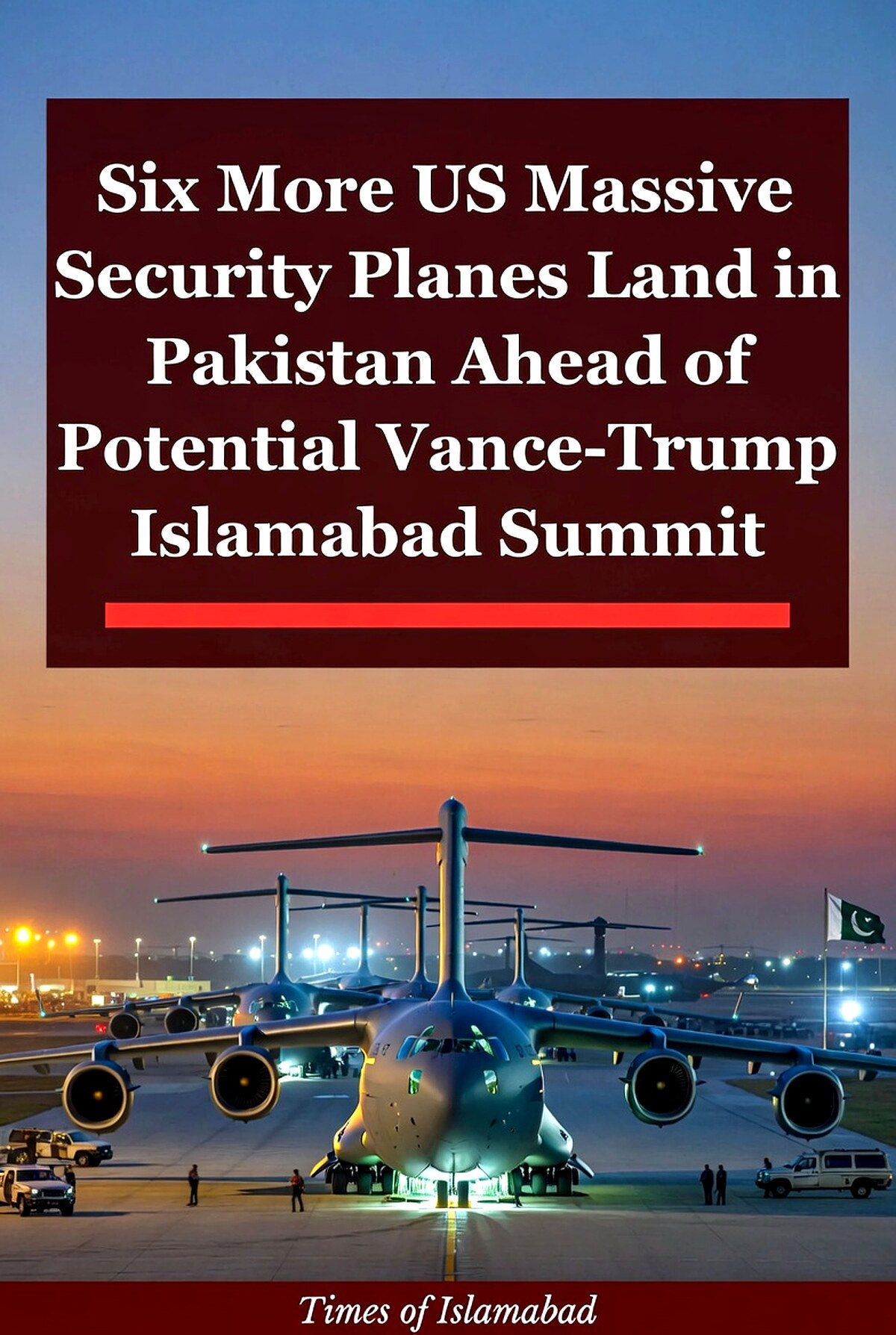 Six More Massive US Security Planes Land in Pakistan Ahead of Vance Trump Iran Summit in Islamabad 