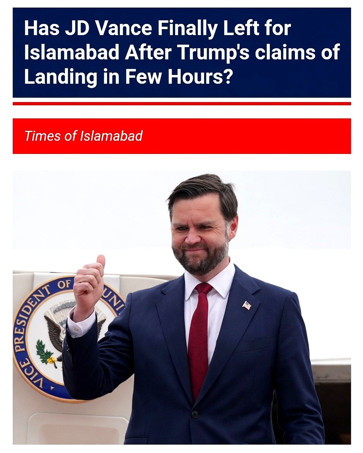 Has JD Vance Finally Left for Islamabad Amid Iran Crisis?