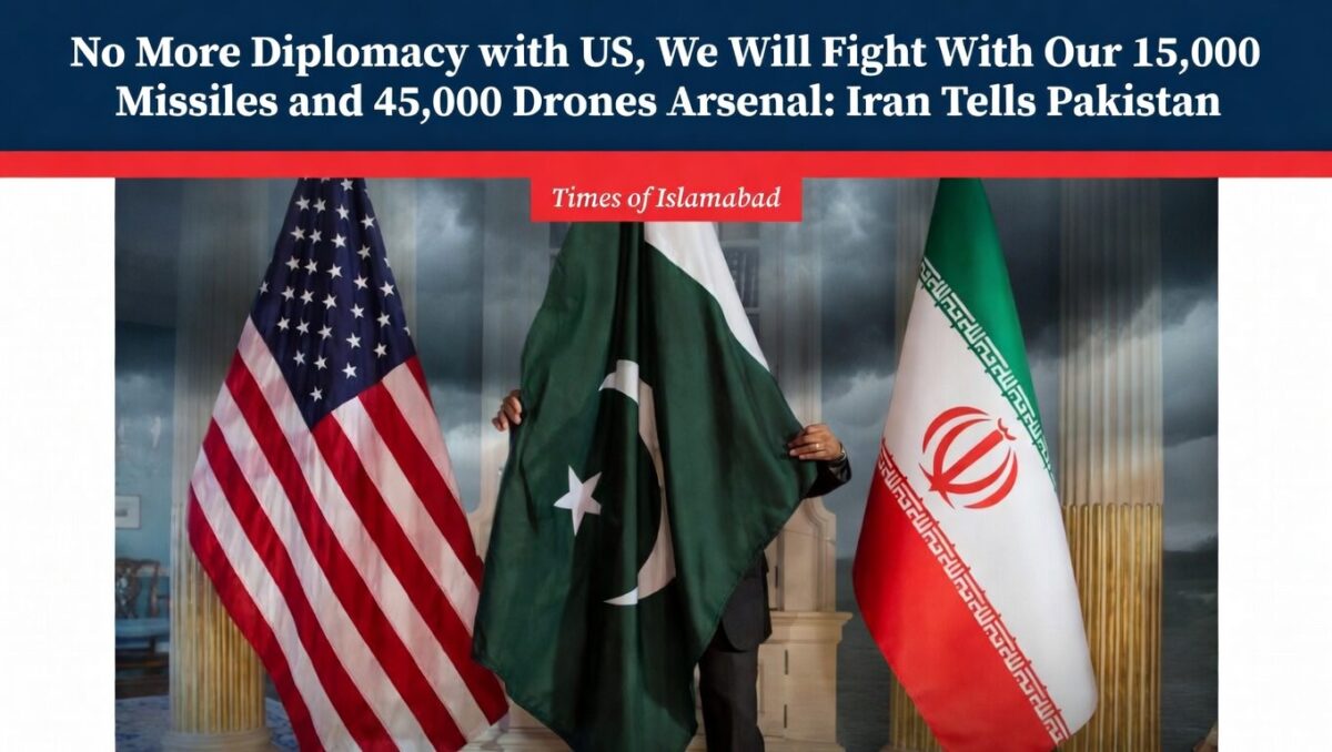 No More Diplomacy, We Will Fight US With Our 15000 Missiles and 45000 Drones, Iran Tels Pakistan