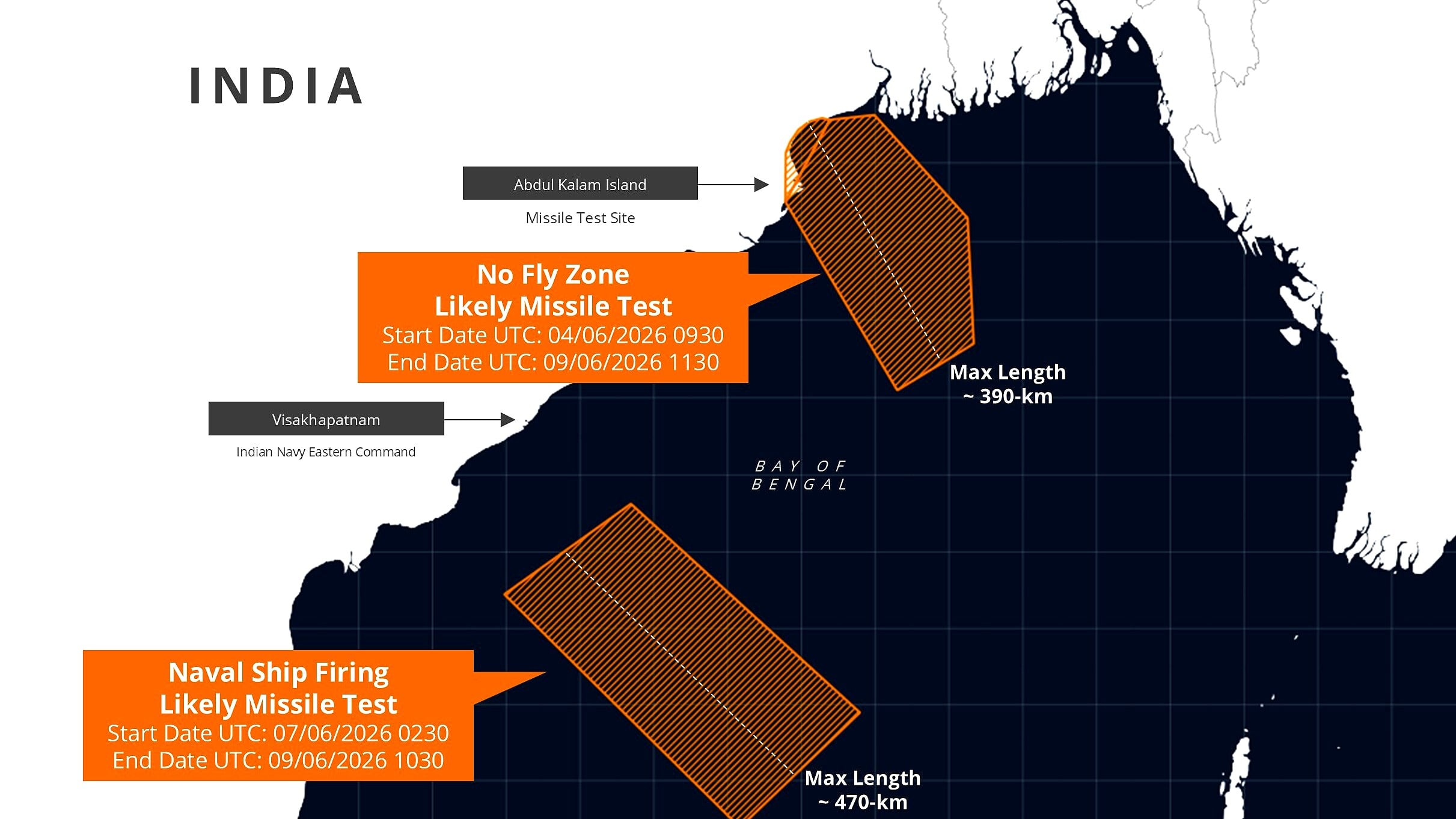 India Issues Multiple Notifications For Likely Missile Tests In Bay India Issues Multiple Notifications For Likely Missile Tests In Bay